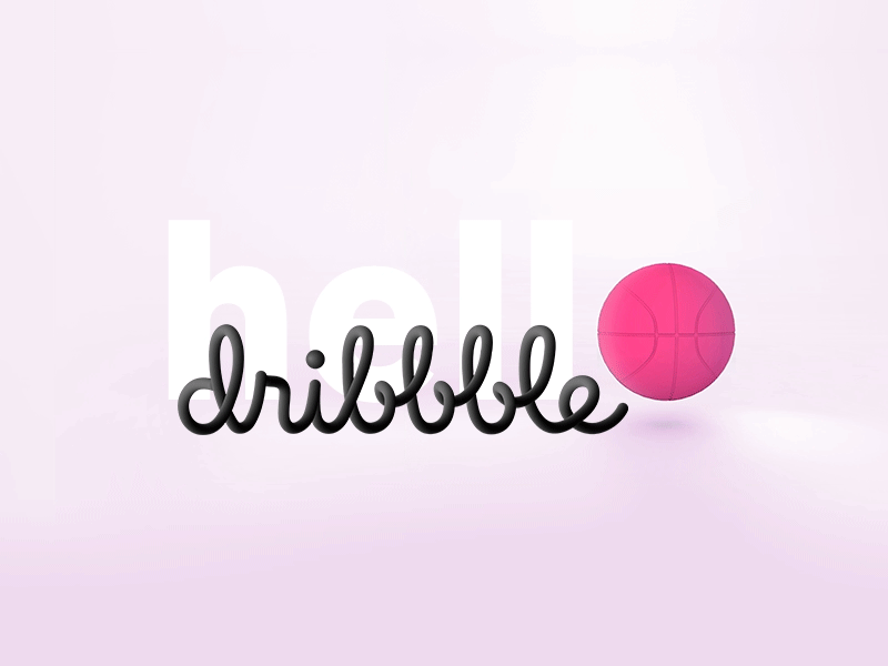 hello dribbble 3d animation design dribbble first shot gif hello invite langlois may1reboot