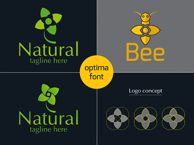 Modern logo-Natural logo-Bee logo