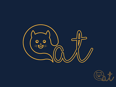 Monogram Line Art Cat Logo
