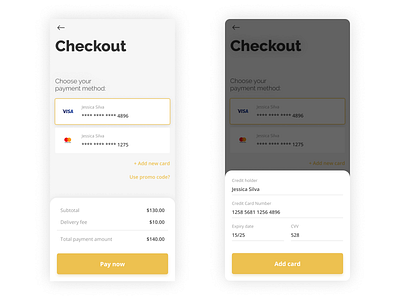 Checkout DailyUI 002 call to action checkout credit card creditcard cvv daily 100 challenge dailyui mastercard pay payment payment method promo code visa