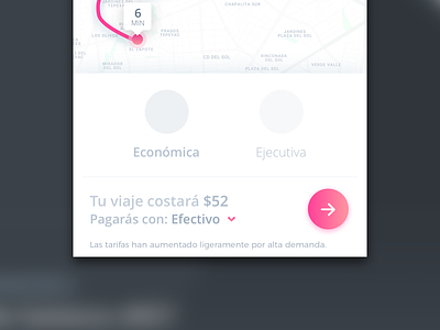 Rider App White Version address arrow call to action card cheap citydrive drive driver fab floating action button gps gradient map map marker pay riderapp route shadow taxi uber