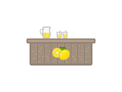 "Startup"-tier citrus drinks icon illustrations lemon lemonade shop stand startup