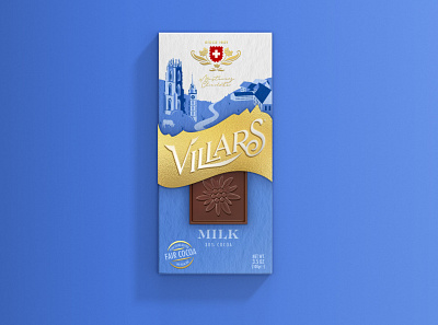 Villars Chocolate Packaging brand redesign brand revamp brand uplift branding chocolate chocolate packaging design illustration logo packaging