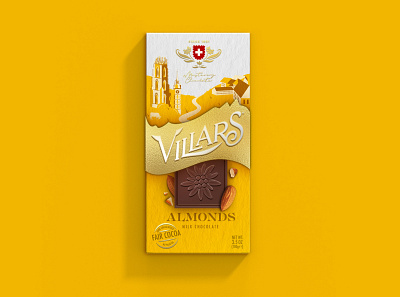 Villars Chocolate Packaging brand redesign brand revamp brand uplift branding chocolate chocolate packaging design illustration logo packaging