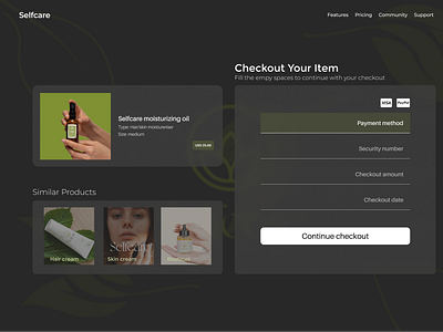 Simple checkout page design.