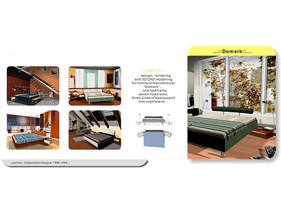 Contemporary Bed System 3d rendering furniture desing industrial design