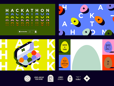 Hatch-a-thon 2021 Backgrounds backgrounds branding bright colors eggs hackathon illustration patterns