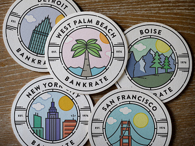 Coasters bankrate coasters illustrations illustrator visualdesign