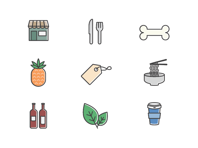 Shopping Center Icons by Julie Ralston on Dribbble