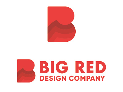 Big Red Design Co. Logo agency agency branding b bold br br monogram branding design digital marketing agency feedback flat gradient icon lines logo new logo red thick line vector waves