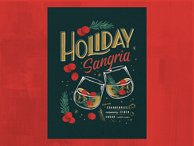 Holiday Sangria design drinks holiday illustration lettering soulsight typography