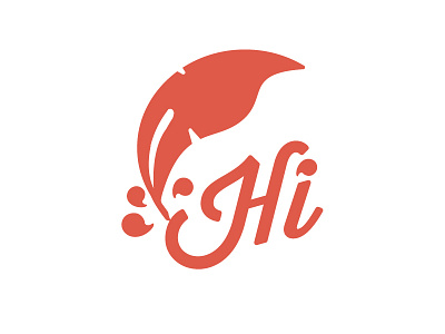 Hi! feather font icon icons ink logo logotype minimal type typography vector write