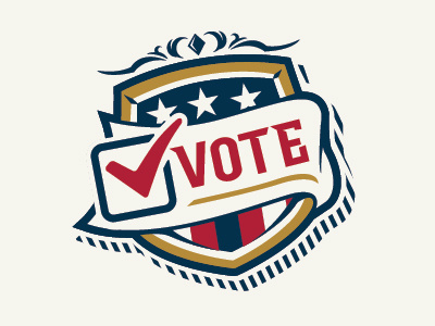 Vote! badge banner crest illustration logo politics type vector vote