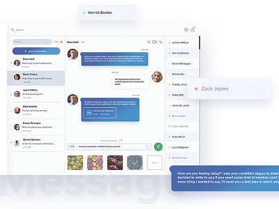 Message screen app application clean conversation dashboard helth interface message ui user ux web