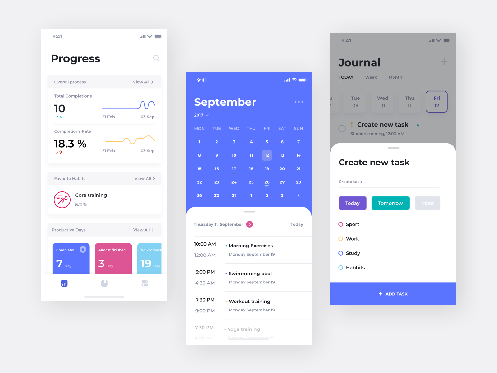 Task App UI by Kirill Merezhko on Dribbble