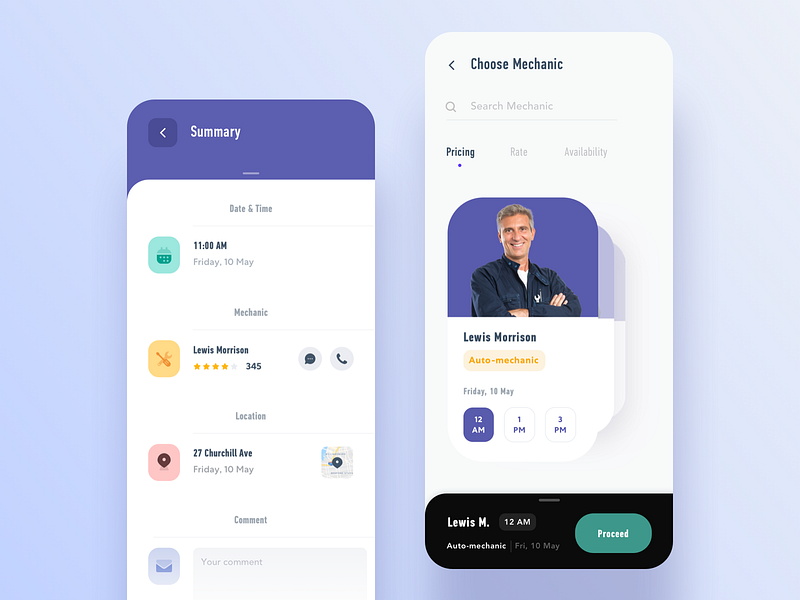 Mechanic Booking App Concept by Kirill Merezhko on Dribbble