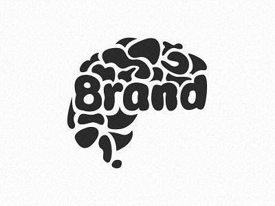 Brandbrain black and white illustration logo sketch