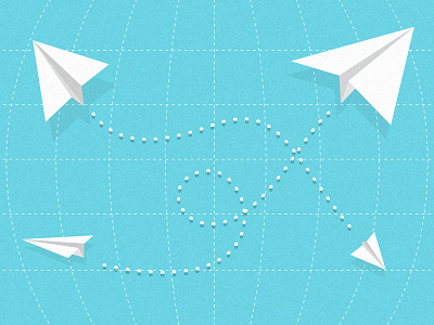 Quick e-mail planes on a grid sketch blue e mail grid paper plane