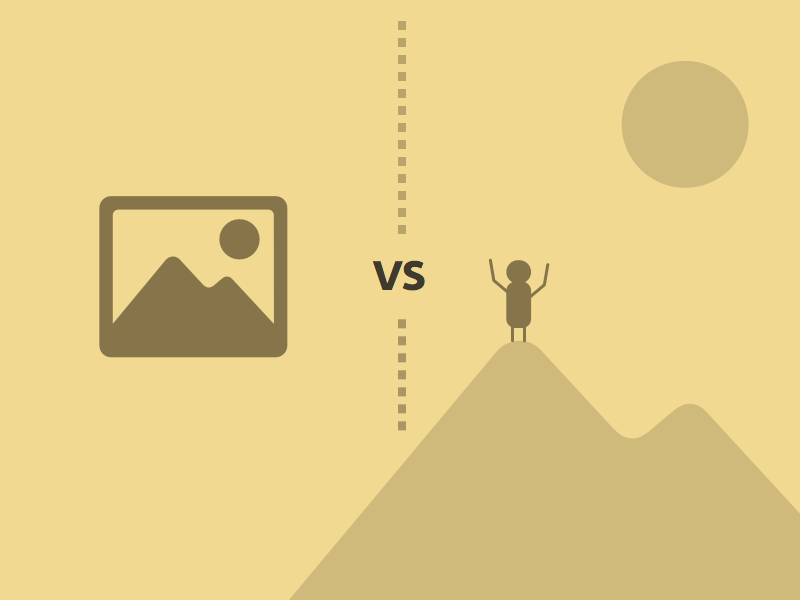 PSD mockups vs HTML/CSS mockups illustration mountains pictures scalable