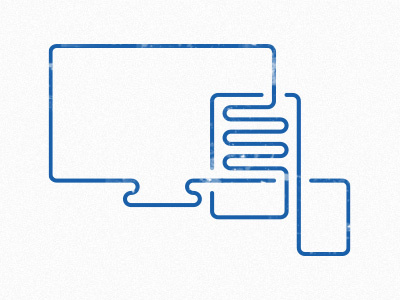 Responsive blue icon line stroke responsive screen