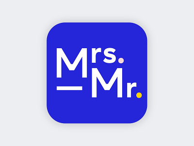 Mrs. & Mr. logo blue icon identity logo