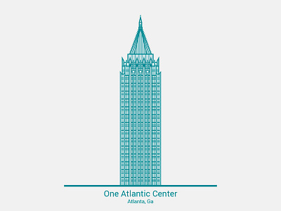 One Atlantic Center Atlanta Georgia architecture atlanta georgia building city city illustration cityscape design desktop flat flat illustration ibm tower illustration line work lineart midtown atlanta mobile one atlantic center skyline vector vector illustration