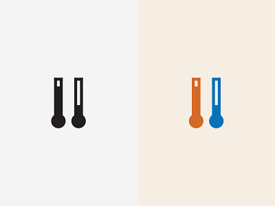 Heating And Cooling Icons black and white blue color cool flat heat icon illustration material design red shape simple