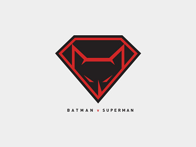 Batman Vs Superman batman black color design flat flat design icon illustration logo red superhero superman