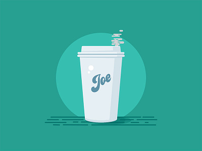 Cup Of Joe coffee cup design flat illustration hot illustration retro teal vector visual design