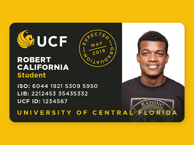 UCF Student ID concept badge card florida graduate id logo school university