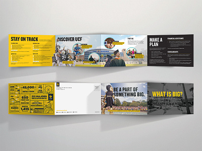 Be a part of something BIG. brochure college free gold infographic mailer mascot print spread university