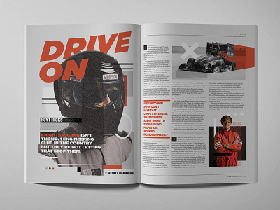 Drive On Editorial Racing Story baja car formula magazine one orange print publication speed