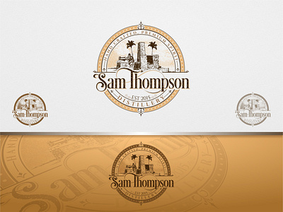 Sam Thompson Rum branding design graphic design illustration logo rum typography vector