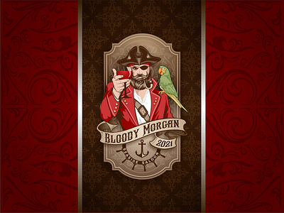 Bloody Morgan Pirate Logo branding design graphic design illustration logo pirate typography vector
