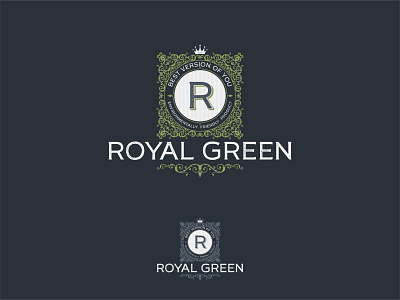 Royal Green branding design graphic design illustration letter r logo luxurious luxury monogram r typography vector vintage vintage logo