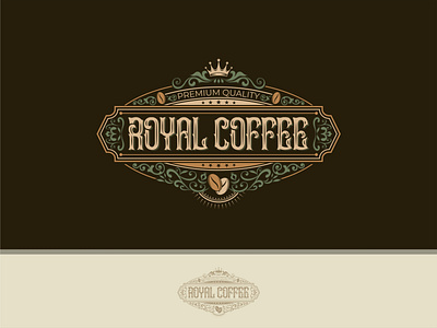 Royal Coffee vintage logo branding coffee coffee shop coffee shop logo design graphic design illustration logo luxury luxury logo royal royal coffee vector vintage vintage logo