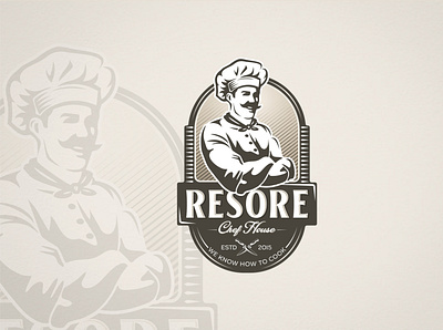 Chef House Logo branding character cooking design emblem graphic design illustration logo restaurant retro retro chef logo shef vector vintage