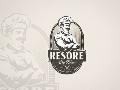 Chef House Logo branding character cooking design emblem graphic design illustration logo restaurant retro retro chef logo shef vector vintage