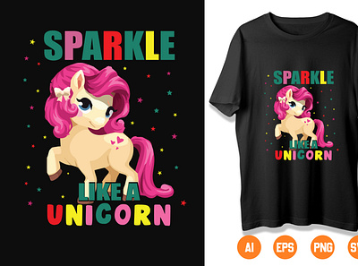 Unicorn T-Shirt Design Sample 11 branding design icon illustration logo typography vector