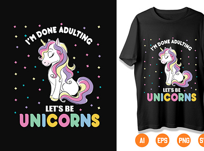 Unicorn T-Shirt Design Sample 16 animation branding design graphic design icon illustration logo motion graphics typography vector