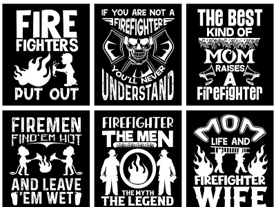 Fire Fighter T-Shirt Design bundle 8 branding design graphic design icon illustration logo typography vector