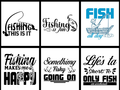 Fishing T-Shirt Design Bundle 01 branding design graphic design icon illustration logo motion graphics typography vector