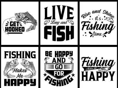 Fishing T-Shirt Design Bundle 02 branding design graphic design icon illustration logo motion graphics typography vector