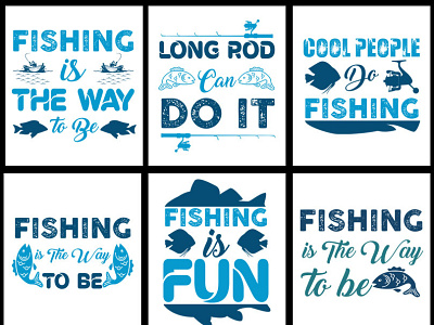 Fishing T-Shirt Design Bundle 05 branding design graphic design icon illustration logo typography vector