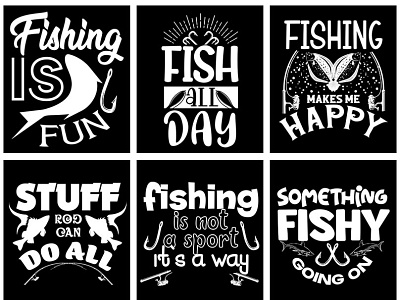 Fishing T-Shirt Design Bundle 08 branding design graphic design icon illustration logo typography vector