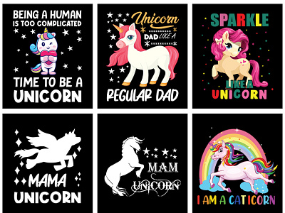 Unicorn T-Shirt Design bundle 1 branding design graphic design icon illustration logo typography vector