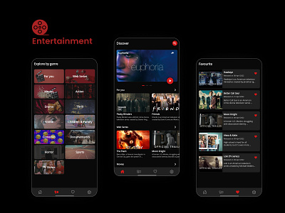 Mighty Entrainment app design entertainment flutter graphic design ui