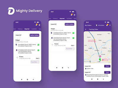 Mighty Delivery - On Demand Local Delivery System Flutter App android app appdesign delivery design flutter flutterapp graphic design ios ui