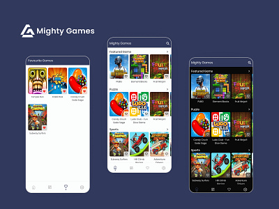 Mighty Game android app appdesign design flutter gameapp gaming graphic design ui