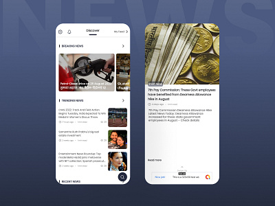 MightyShort News android app design flutter graphic design ios ui